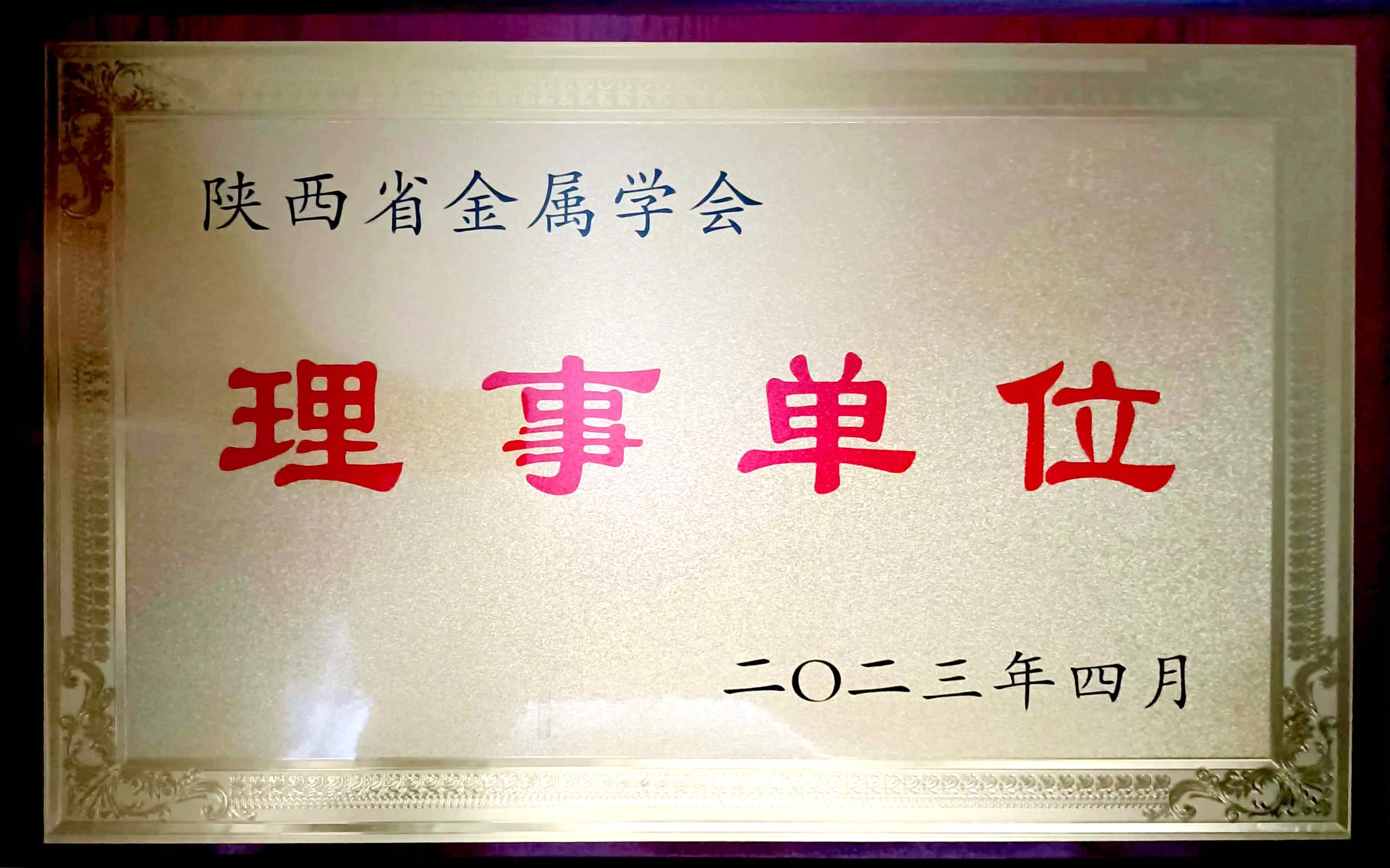 龍鋼公司被授予陜西省金屬學會“理事單位”